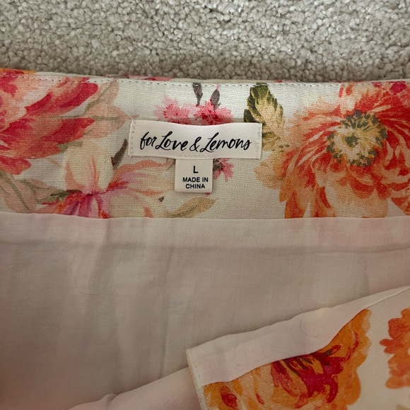For Love & Lemons Floral Mini Skirt Large - Picture 4 of 5